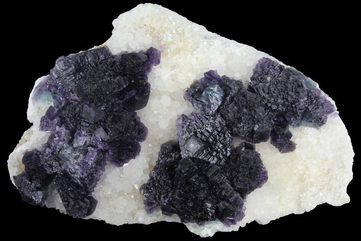 Stepped, Purple Fluorite on Quartz - China #96054